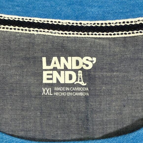 Lands End Men's Tech Tee 4-Way Stretch Classic Fit Tshirt - Blue - Size XXL - Picture 5 of 8